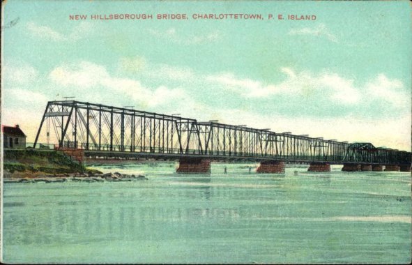 Typical Red Letter Card - "New Hillsborough Bridge, Charlottetown, P.E.. Island"
